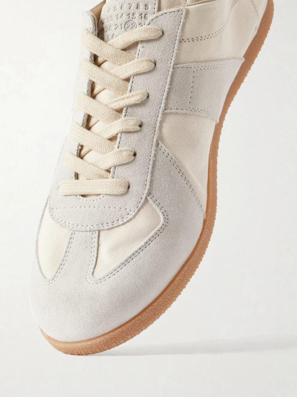 Replica Suede-Trimmed Leather Sneakers - CU Replica Suede-Trimmed Leather Sneakers - CU