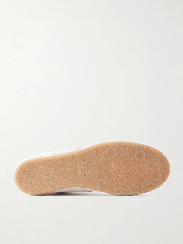 Replica Suede-Trimmed Leather Sneakers - E1 Replica Suede-Trimmed Leather Sneakers - E1