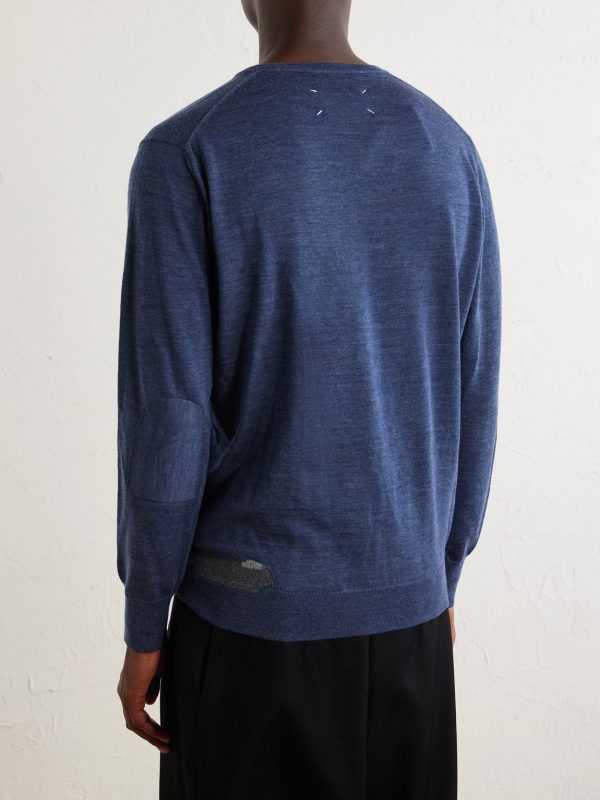Wool-Blend Mended Sweater - BK
