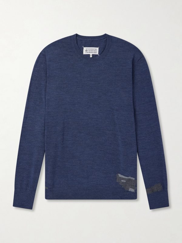 Wool-Blend Mended Sweater