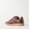 Replica Suede-Trimmed Leather Sneakers - BK Replica Suede-Trimmed Leather Sneakers - BK