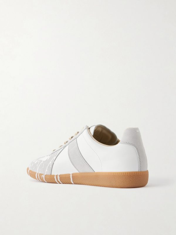 Replica Paint-Splattered Leather Sneakers - BK Replica Paint-Splattered Leather Sneakers - BK