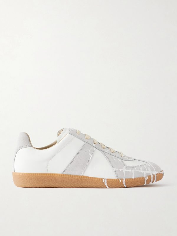Replica Paint-Splattered Leather Sneakers Replica Paint-Splattered Leather Sneakers