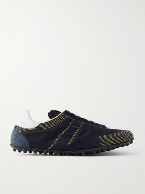 Sprinters Leather and Suede-Trimmed Cotton-Twill Sneakers