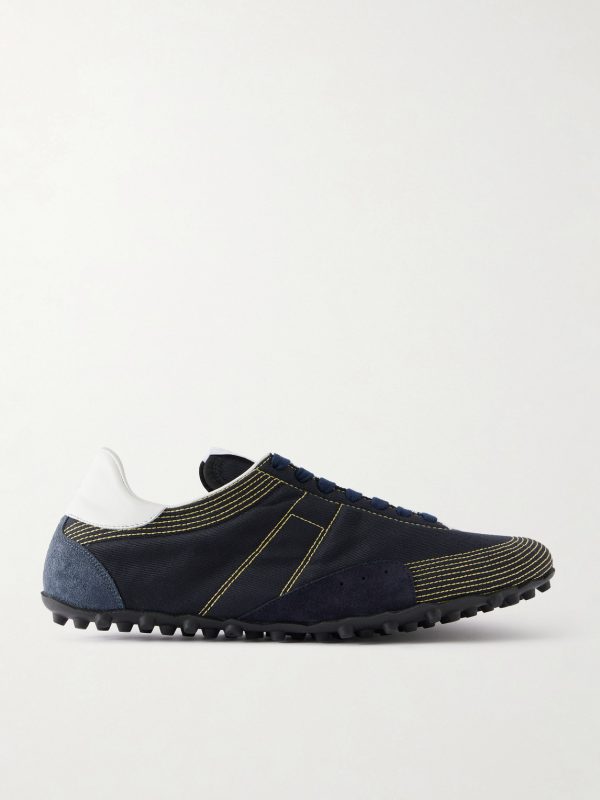 Sprinters Leather and Suede-Trimmed Cotton-Twill Sneakers Sprinters Leather and Suede-Trimmed Cotton-Twill Sneakers