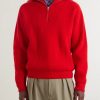Ribbed Wool Zip-Up Sweater - FR