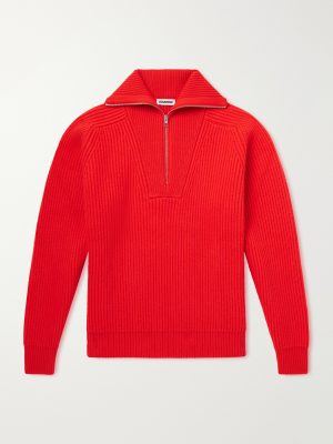 Ribbed Wool Zip-Up Sweater Ribbed Wool Zip-Up Sweater
