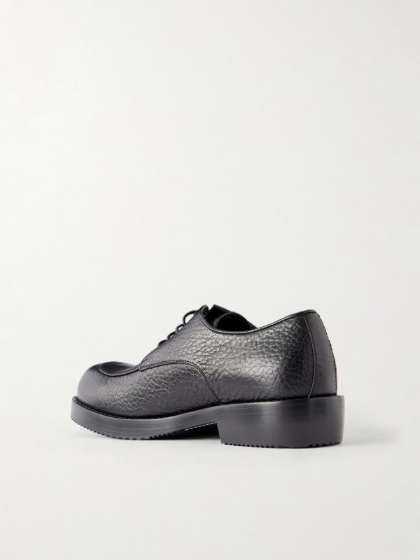 Textured-Leather Derby Shoes - BK Textured-Leather Derby Shoes - BK