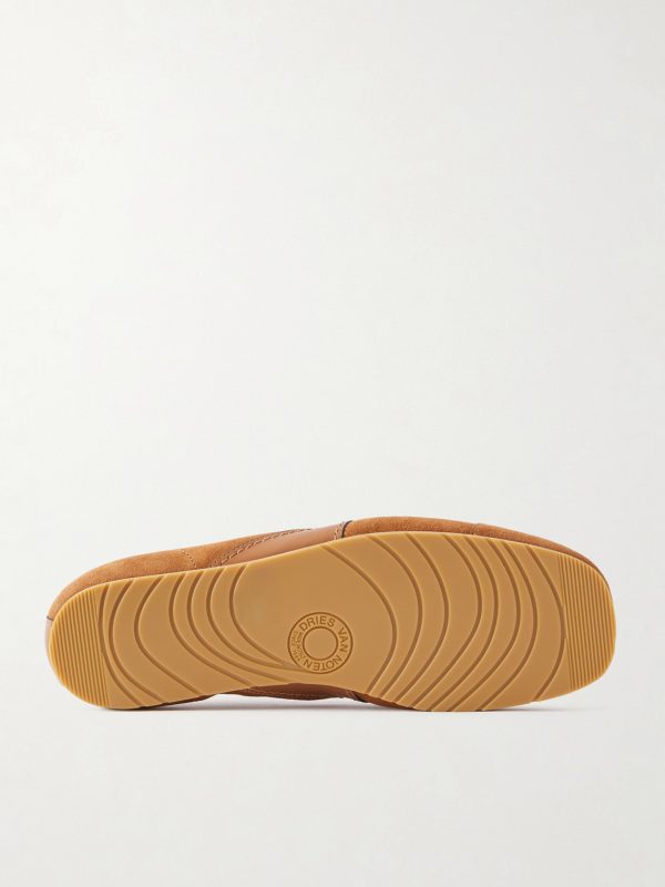 Leather-Trimmed Suede Sneakers - E1 Leather-Trimmed Suede Sneakers - E1