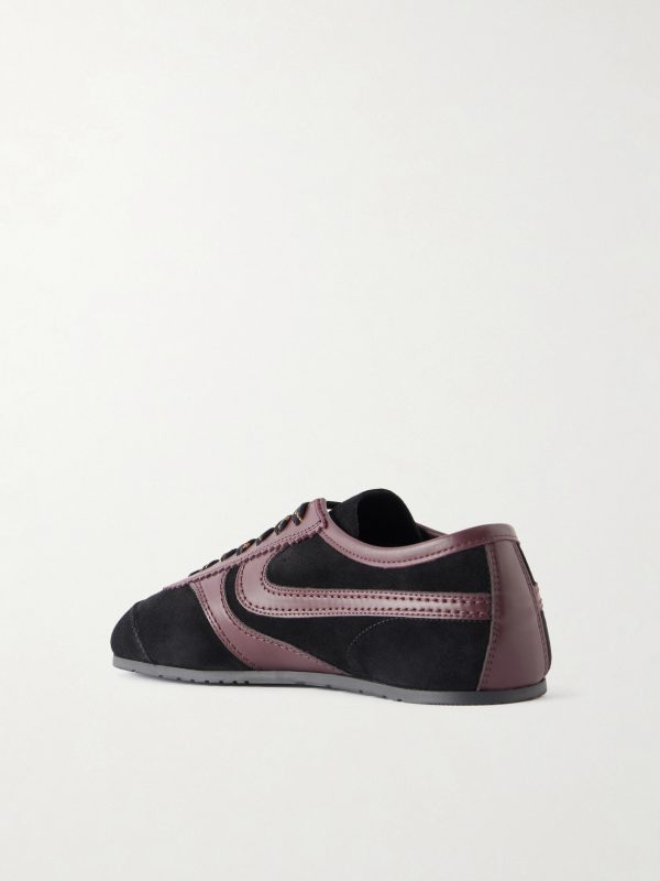 Leather-Trimmed Suede Sneakers - BK Leather-Trimmed Suede Sneakers - BK