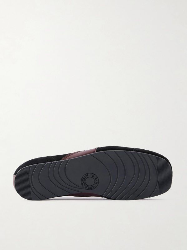 Leather-Trimmed Suede Sneakers - E1 Leather-Trimmed Suede Sneakers - E1