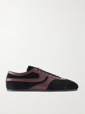 Leather-Trimmed Suede Sneakers