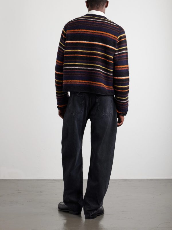 Striped Wool-Blend Sweater - BK Striped Wool-Blend Sweater - BK
