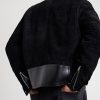 Leather-Trimmed Suede Jacket - E1