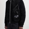 Leather-Trimmed Suede Jacket - FR