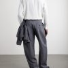 Barrel-Leg Belted Woven Trousers - BK