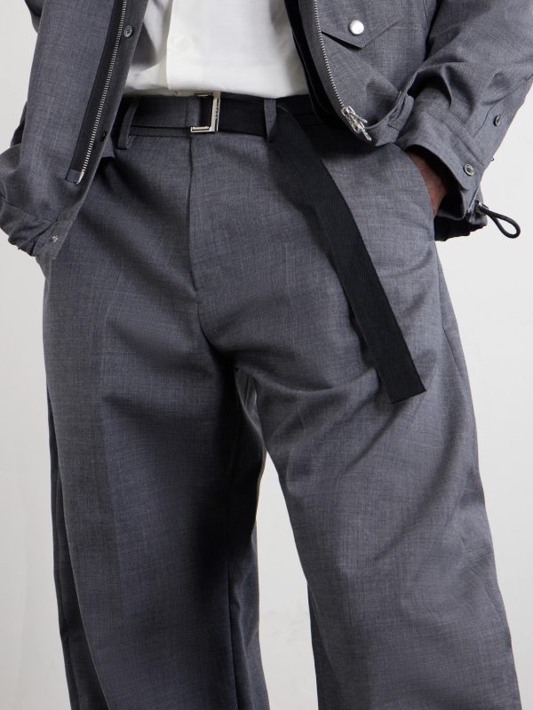 Barrel-Leg Belted Woven Trousers - CU