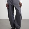 Barrel-Leg Belted Woven Trousers - FR