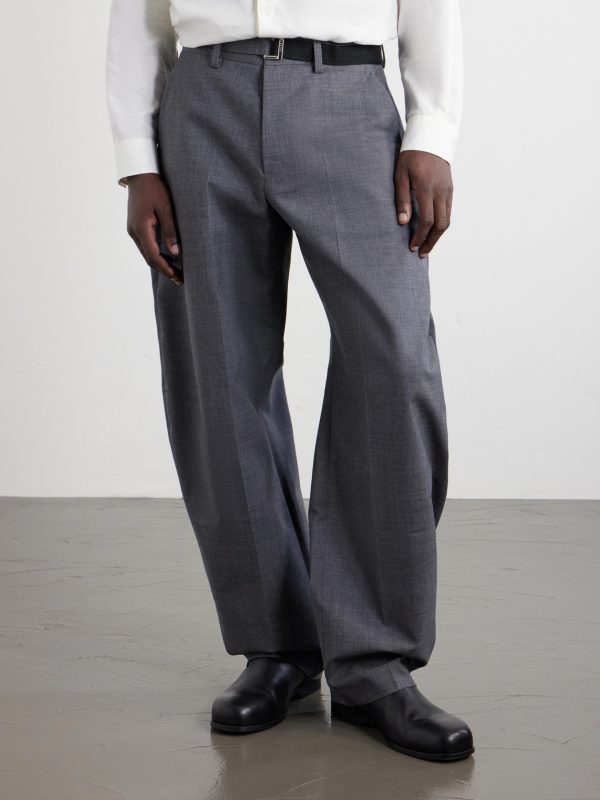Barrel-Leg Belted Woven Trousers - FR