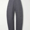Barrel-Leg Belted Woven Trousers