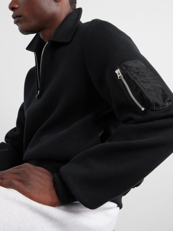 Cotton-Blend Half-Zip Sweater - E1 Cotton-Blend Half-Zip Sweater - E1