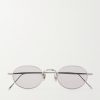 + Eyevan Round-Frame Titanium Sunglasses + Eyevan Round-Frame Titanium Sunglasses