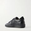 Ball Star Distressed Suede-Trimmed Leather Sneakers - BK