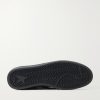 Ball Star Distressed Suede-Trimmed Leather Sneakers - E1