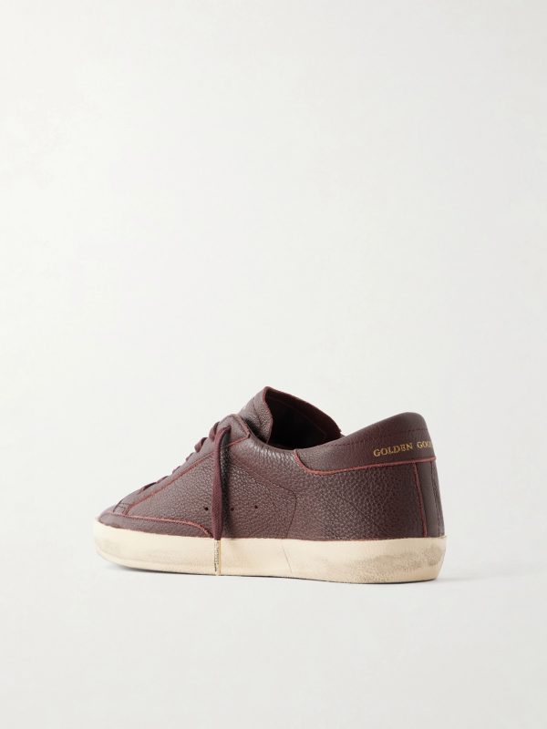 Super-Star Distressed Full-Grain Leather Sneakers - BK