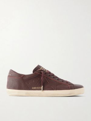 Super-Star Distressed Full-Grain Leather Sneakers Super-Star Distressed Full-Grain Leather Sneakers