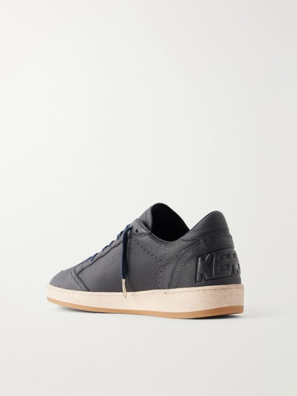 Ball Star Distressed Leather Sneakers - BK