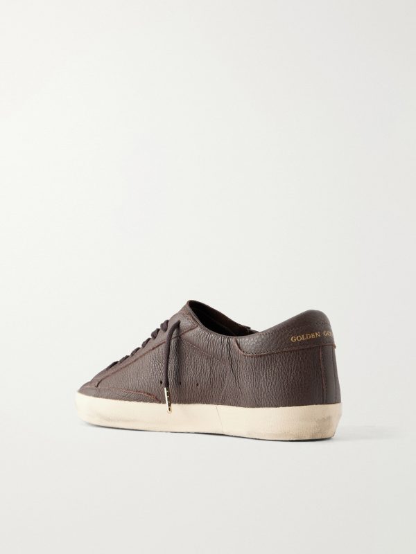Super-Star Distressed Full-Grain Leather Sneakers - BK Super-Star Distressed Full-Grain Leather Sneakers - BK
