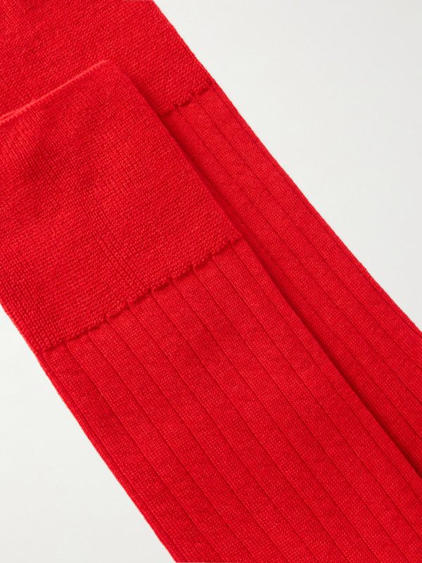 No 2 Ribbed Cashmere-Blend Socks - CU No 2 Ribbed Cashmere-Blend Socks - CU