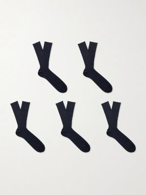 Set of Five Wool-Blend Socks