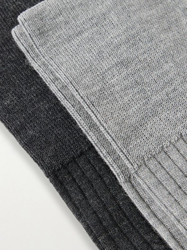 N7 Finest Two-Pack Ribbed Virgin Wool-Blend Socks - CU N7 Finest Two-Pack Ribbed Virgin Wool-Blend Socks - CU
