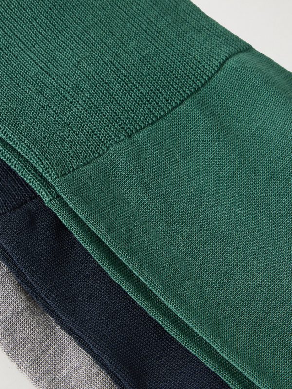 N9 Finest Three-Pack Ribbed Cotton-Blend Socks - CU N9 Finest Three-Pack Ribbed Cotton-Blend Socks - CU