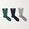 N9 Finest Three-Pack Ribbed Cotton-Blend Socks N9 Finest Three-Pack Ribbed Cotton-Blend Socks