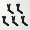 Set of Five Merino Wool-Blend Socks Set of Five Merino Wool-Blend Socks