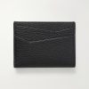 Puzzle Edge Anagram-Debossed Leather Cardholder - BK