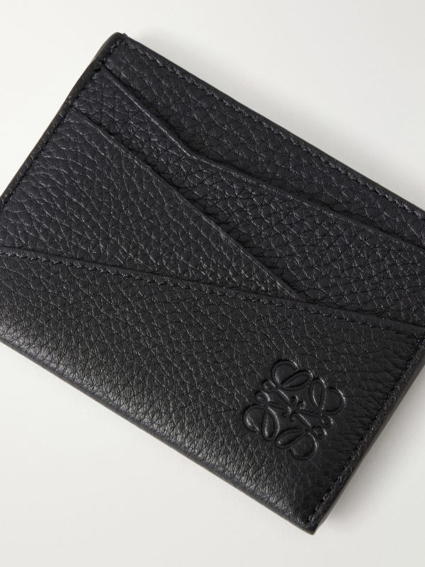 Puzzle Edge Anagram-Debossed Leather Cardholder - CU