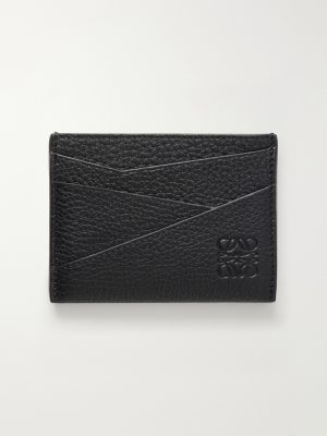 Puzzle Edge Anagram-Debossed Leather Cardholder