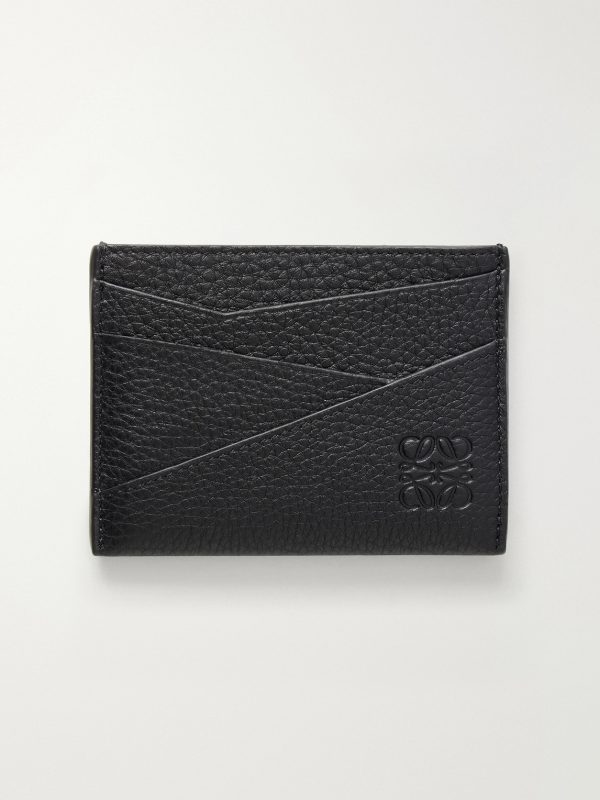 Puzzle Edge Anagram-Debossed Leather Cardholder