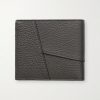 Puzzle Edge Panelled Full-Grain Leather Bifold Wallet - BK