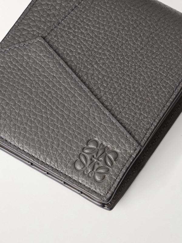 Puzzle Edge Panelled Full-Grain Leather Bifold Wallet - CU