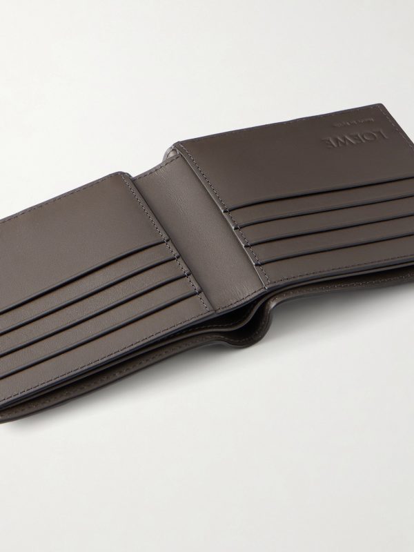 Puzzle Edge Panelled Full-Grain Leather Bifold Wallet - E1