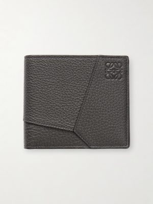 Puzzle Edge Panelled Full-Grain Leather Bifold Wallet