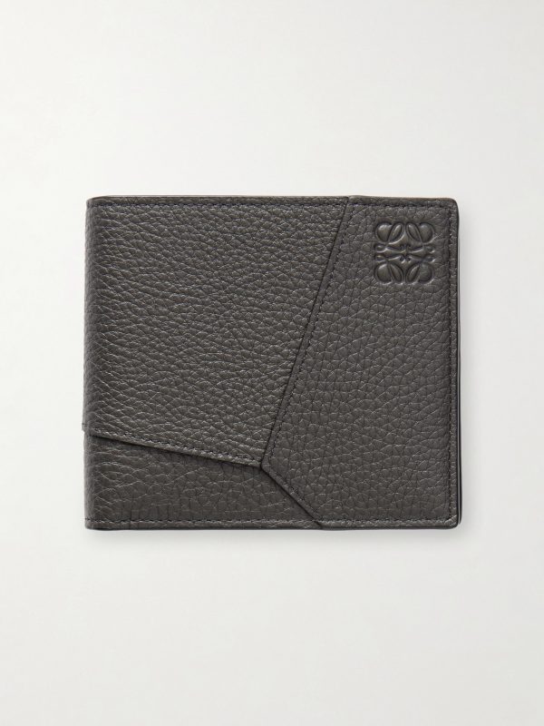 Puzzle Edge Panelled Full-Grain Leather Bifold Wallet