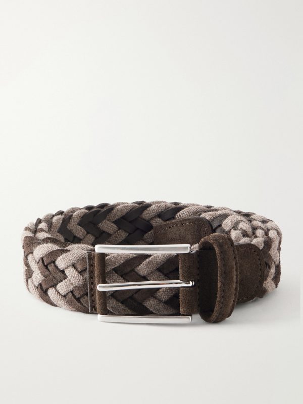 3.5 cm Suede-Trimmed Woven Belt 3.5 cm Suede-Trimmed Woven Belt