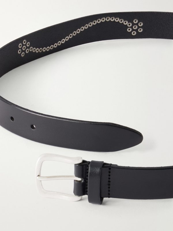 3.5cm Studded Leather Belt - CU 3.5cm Studded Leather Belt - CU