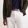 2cm Silver-Tone and Leather Belt - OU